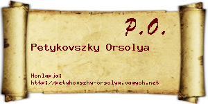 Petykovszky Orsolya névjegykártya